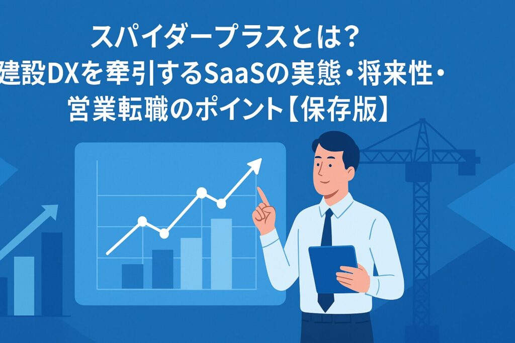 スパイダープラスとは？建設DXを牽引するSaaSの実態と将来性を解説。図面・写真・帳票の一体運用や導入効果、競合比較、営業の売り方まで網羅