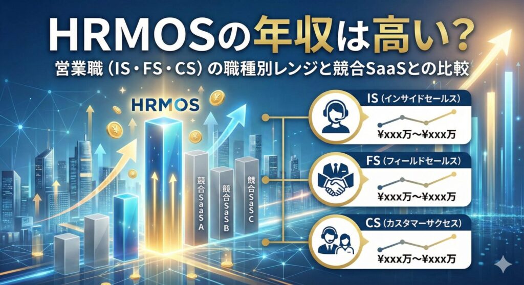 年収グラフとHRMOSの年収は高い？の文字が入ったアイキャッチ画像
