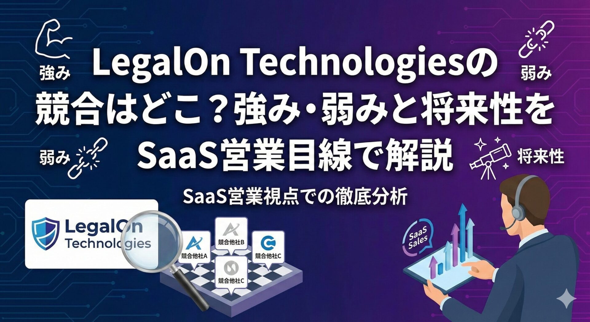 LegalOn Technologiesの競合はどこ?強み・弱みと将来性をSaaS営業目線で解説